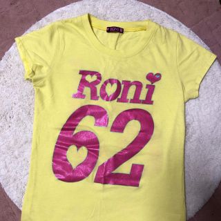 ロニィ(RONI)のRONI Tシャツ 黄色 前も後ろもピンクラメのロゴ(Tシャツ/カットソー)