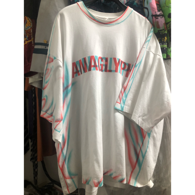 doublet / ANAGLYPH HAND-PAINTED T-SHIRT白-