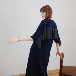 トゥデイフル(TODAYFUL)のえりりん様専用　CLANE FRILL PANEL CUT OP NAVY 完売(ロングワンピース/マキシワンピース)