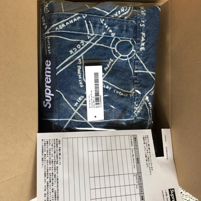 Supreme 19SS Gonz Map Denim Tote Blue 1