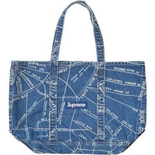 シュプリーム(Supreme)のSupreme 19SS Gonz Map Denim Tote Blue(トートバッグ)