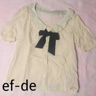 エフデ(ef-de)の♥ef-de♥新品*襟付きリボンブラウス(シャツ/ブラウス(半袖/袖なし))