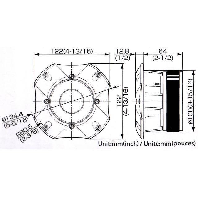 無地・新色登場! 【送料込み】500W 1.5インチ アルミ 高級ツイーター