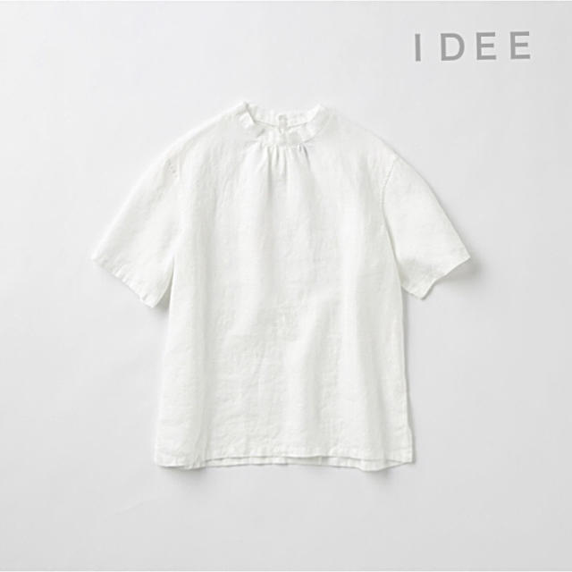 IDEE(イデー)のＩＤＥＥ   POOL   いろいろの服 スタンドカラーブラウス  白 レディースのトップス(シャツ/ブラウス(半袖/袖なし))の商品写真