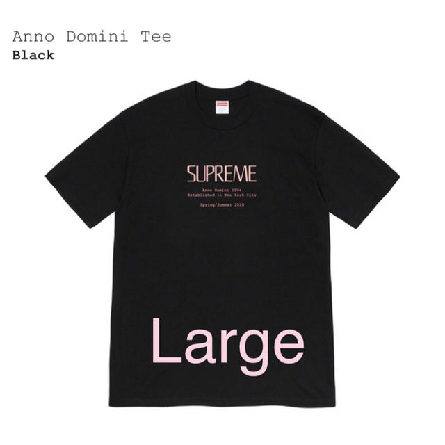 Supreme Anno Domini Tee Black Large 黒