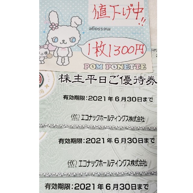 テルマー湯 2021年6月30日までの優待券3枚 チケットの優待券/割引券(その他)の商品写真