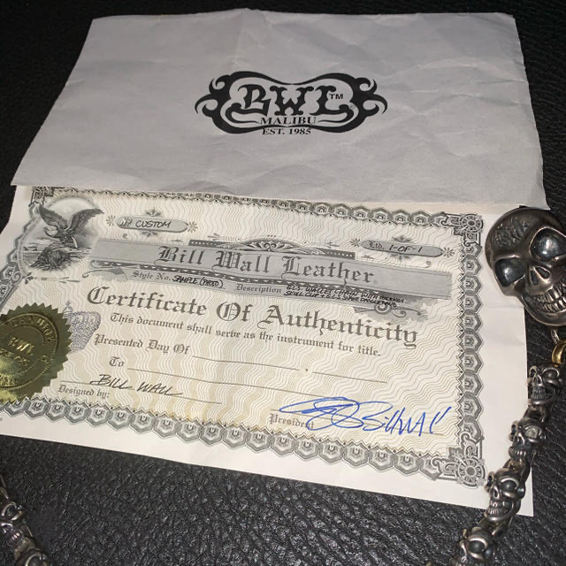 BILL WALL LEATHER(ビルウォールレザー)のBWL ビルウォールレザーウォレットチェーン　封筒、証明書付き　最終値下げ メンズのファッション小物(ウォレットチェーン)の商品写真