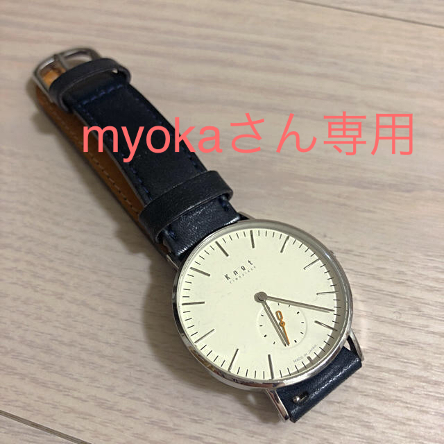 KNOT(ノット)のKnot 腕時計 36mm ネイビーレザー(栃木レザー) レディースのファッション小物(腕時計)の商品写真