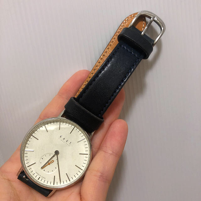 KNOT(ノット)のKnot 腕時計 36mm ネイビーレザー(栃木レザー) レディースのファッション小物(腕時計)の商品写真