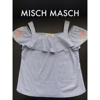 ミッシュマッシュ(MISCH MASCH)のMISCH MASCH 花刺繍 オフショル トップス ブラウス ストライプ(カットソー(半袖/袖なし))