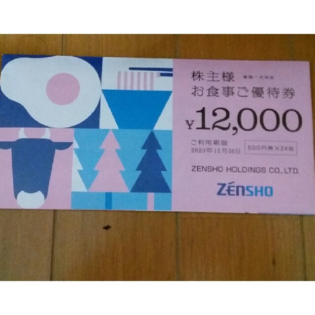 ゼンショー株主優待券　５００円券✕４枚＝２０００円分　2023年12月31日まで