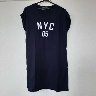 エヌナチュラルビューティーベーシック(N.Natural beauty basic)のTシャツワンピース　ネイビー　ナチュラルビューティーベーシック(ひざ丈ワンピース)