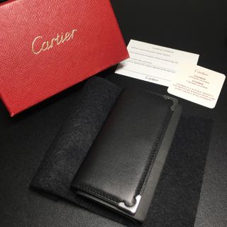 カルティエ(Cartier)の【未使用 保管品】カルティエ キーケース レザー ブラック ユニセックス 正規品(キーケース)