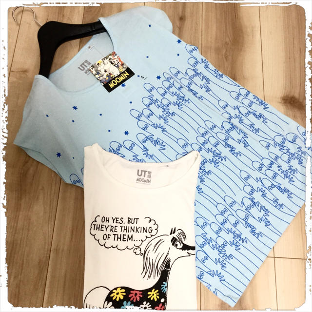 UNIQLO(ユニクロ)のユニクロ　ムーミン  Tシャツ　2枚セット　新品 レディースのトップス(Tシャツ(半袖/袖なし))の商品写真