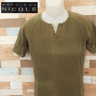 ニコル(NICOLE)の【NICOLE】 良品 ニコル カーキ半袖Tシャツ 綿100% サイズ46(Tシャツ/カットソー(半袖/袖なし))