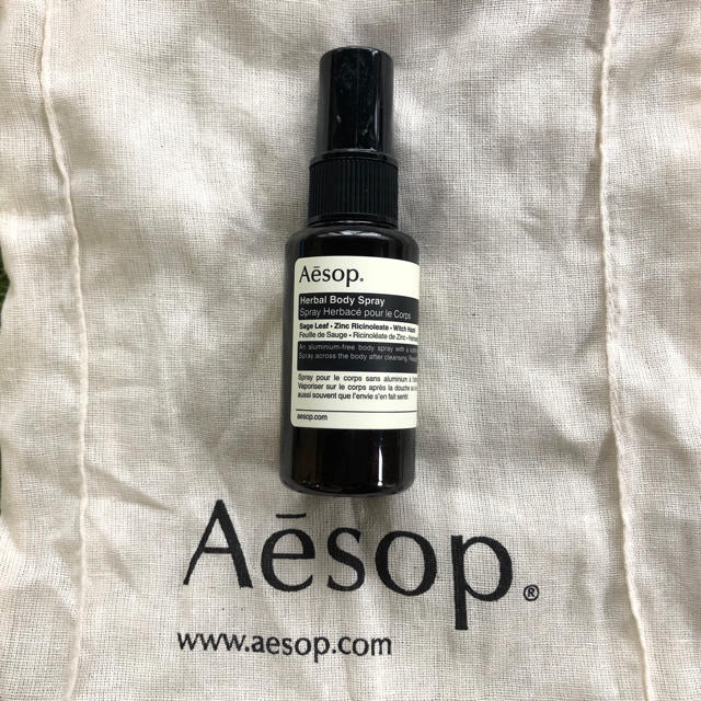 Aesop(イソップ)の新品未使用★送料込★イソップ ボディースプレー 24 巾着付き コスメ/美容のボディケア(制汗/デオドラント剤)の商品写真