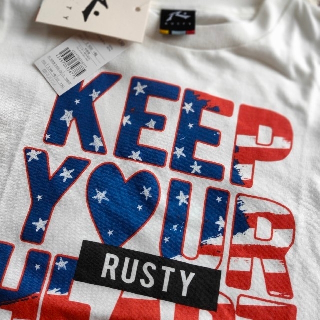 RUSTY(ラスティ)の新品 RUSTY キッズTシャツ ホワイト 130  キッズ/ベビー/マタニティのキッズ服女の子用(90cm~)(Tシャツ/カットソー)の商品写真