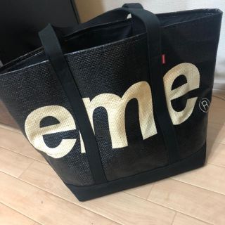 シュプリーム(Supreme)のbondsin様専用supreme Raffia Toto ブラック新品未使用 (トートバッグ)