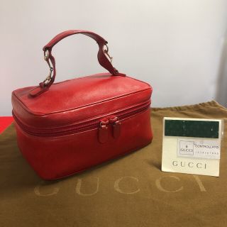 グッチ(Gucci)のGUCCI Vintage "ホースビットコスメポーチ 化粧ボックス レザー(ポーチ)