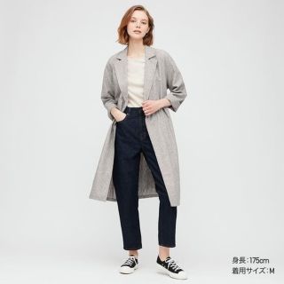 ユニクロ(UNIQLO)の新品 ユニクロ リネンコットン コート L(スプリングコート)