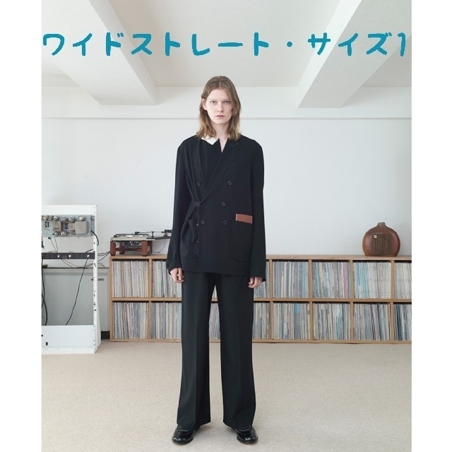 SUNSEA 20ss Wide Straight Pants【サイズ1・黒色】 激安な 48%割引