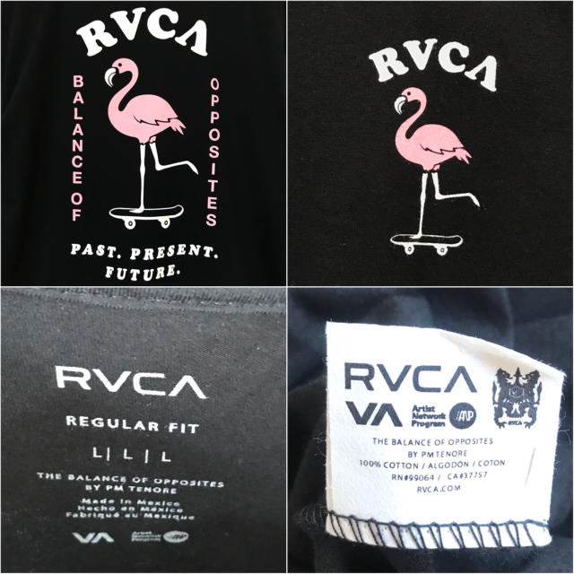 RVCA(ルーカ)の日本未発売 ♪ RVCA フラミンゴ Tシャツ 黒 XXL相当 メンズのトップス(Tシャツ/カットソー(半袖/袖なし))の商品写真