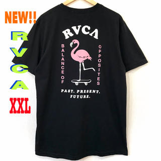 ルーカ(RVCA)の日本未発売 ♪ RVCA フラミンゴ Tシャツ 黒 XXL相当(Tシャツ/カットソー(半袖/袖なし))
