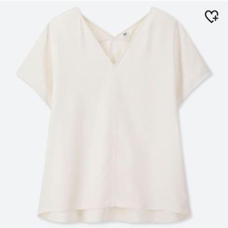 ユニクロ(UNIQLO)のドレープＶネックブラウス　(シャツ/ブラウス(半袖/袖なし))