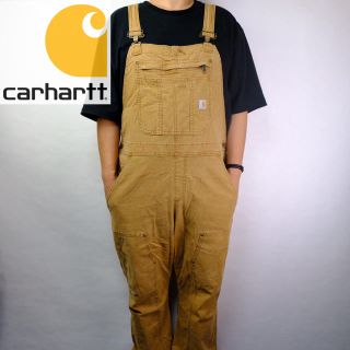 カーハート(carhartt)のUSA古着　カーハート ダック地オーバーオール　サロペット　ダブルニー　XL(サロペット/オーバーオール)