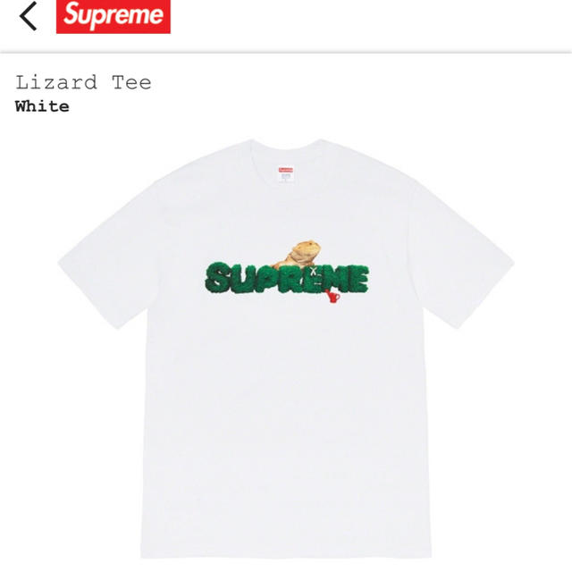 Supreme(シュプリーム)のMサイズ　supreme lizard tee ホワイト　White メンズのトップス(Tシャツ/カットソー(半袖/袖なし))の商品写真