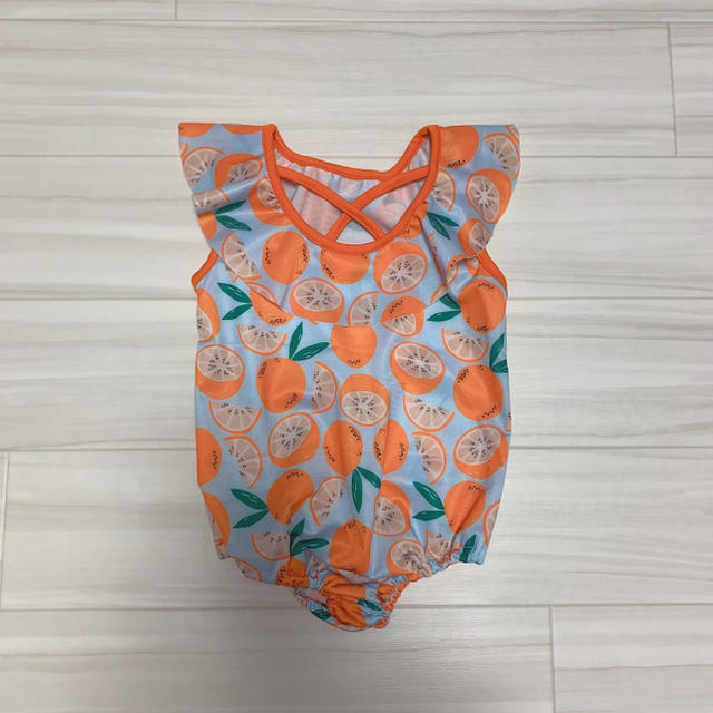 【100cm】即納 キッズ オレンジ ビキニ キッズ/ベビー/マタニティのキッズ服女の子用(90cm~)(水着)の商品写真