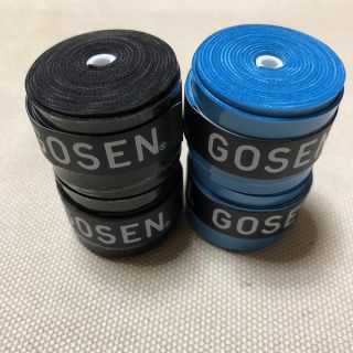 ゴーセン(GOSEN)のGOSENグリップテープ 黒と青 2個ずつ 計4個(テニス)