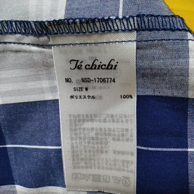 Techichi(テチチ)のバルーン袖ブルーチェックブラウス レディースのトップス(シャツ/ブラウス(半袖/袖なし))の商品写真