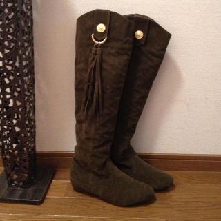 フリンジ付きスエードブーツ(ブーツ)