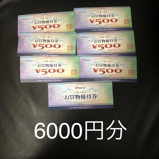 ヤマダ電機　株主優待　6000円分