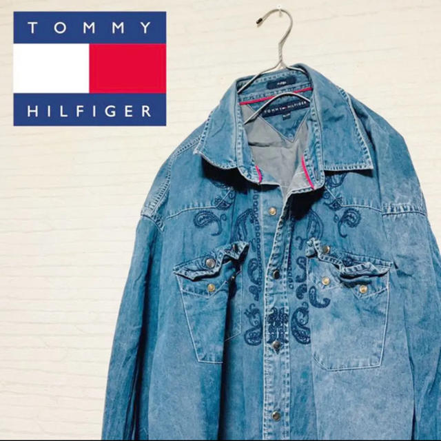 TOMMY HILFIGER(トミーヒルフィガー)の大人気★トミーヒルフィガー★Gジャン★ダブルポケット★刺繍★ジーンズ★紺色 メンズのジャケット/アウター(Gジャン/デニムジャケット)の商品写真