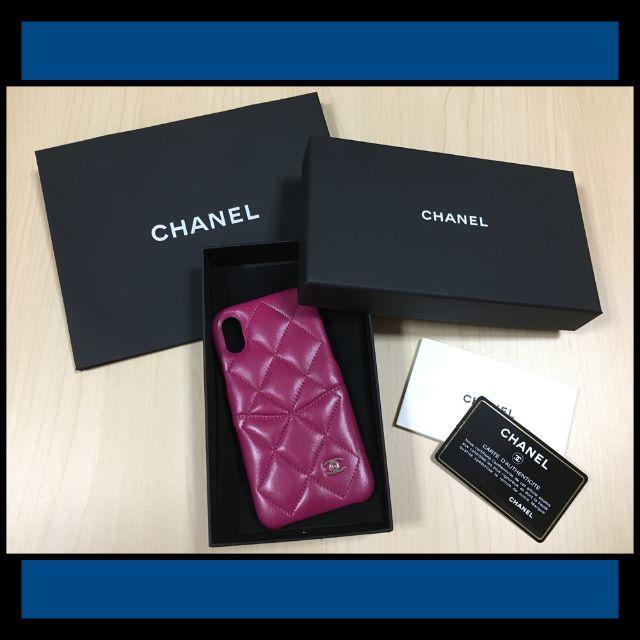 【正規品☆新作】美品‼️CHANELシャネル／iPhoneX/XSケース／ピンク