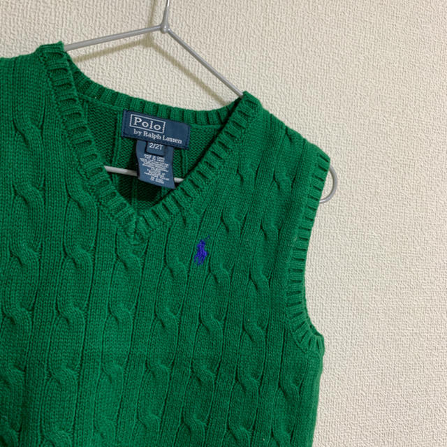 POLO RALPH LAUREN(ポロラルフローレン)のポロラルフローレン　キッズ　グリーンベスト　95 キッズ/ベビー/マタニティのキッズ服男の子用(90cm~)(ジャケット/上着)の商品写真