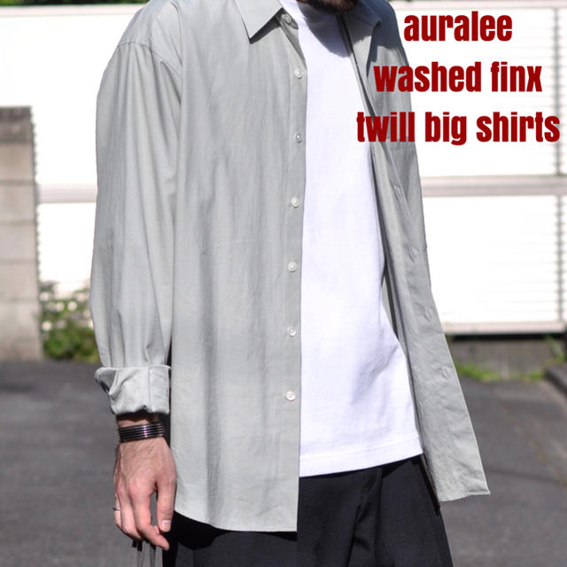 auralee washed finx twill big shirts 5