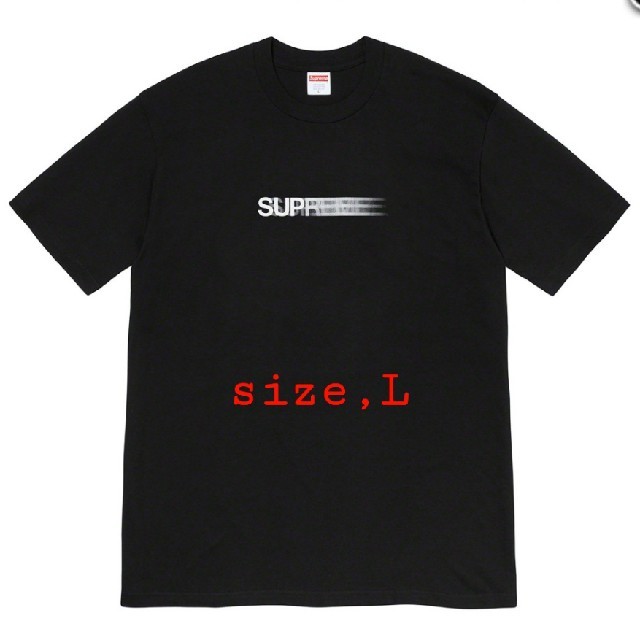 L 黒 Supreme Motion Logo Tee モーションロゴ