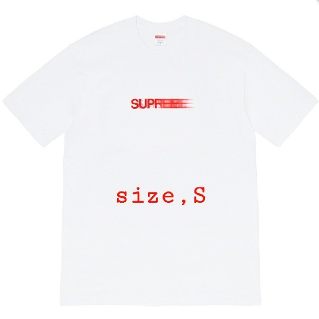 S 白 Supreme Motion Logo Tee モーションロゴ