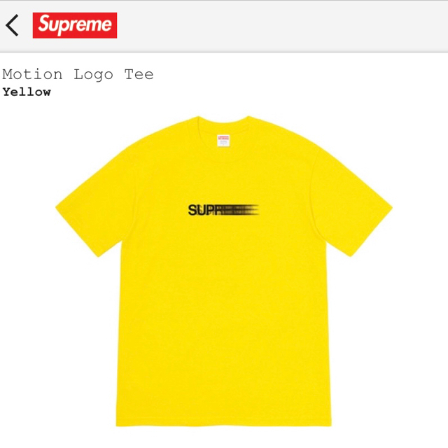 supreme シュプリーム モーションロゴ Tシャツ イエロー