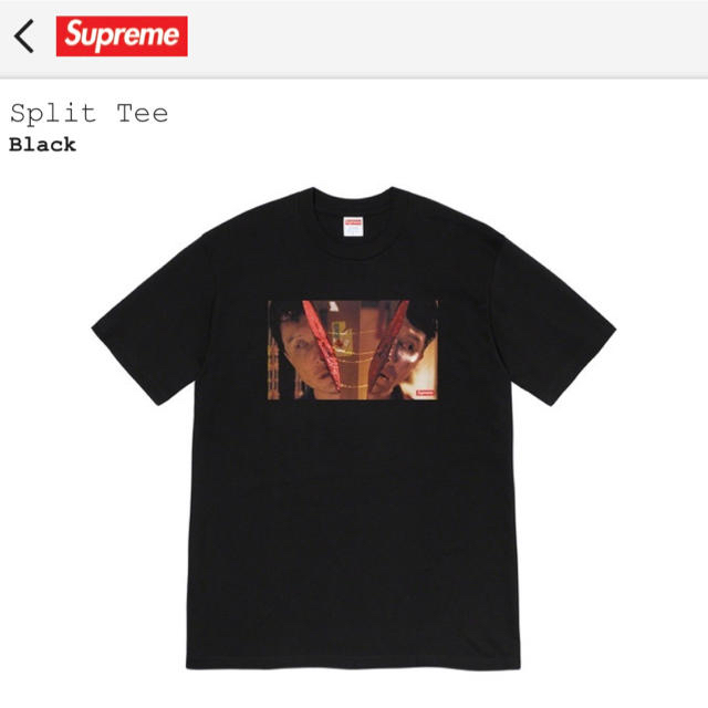 新品 2020ss Week19 Supreme Split Tee 黒 Mメンズ