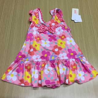 水着  未使用女の子用  サイズ95 花柄(水着)