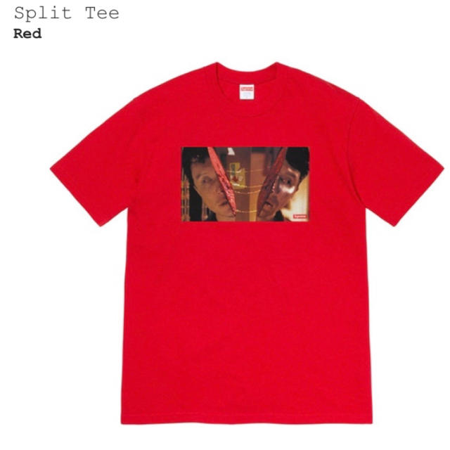 Supreme Split Tee Red Tee 赤 Tシャツ - Tシャツ/カットソー(半袖/袖なし)