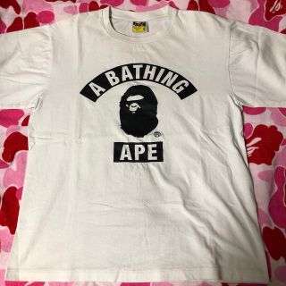 アベイシングエイプ(A BATHING APE)のAPE Tシャツ 白M シャークパーカー(Tシャツ/カットソー(半袖/袖なし))