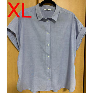 ユニクロ(UNIQLO)のソフトコットンシャツ(半袖) ブルー(シャツ/ブラウス(半袖/袖なし))