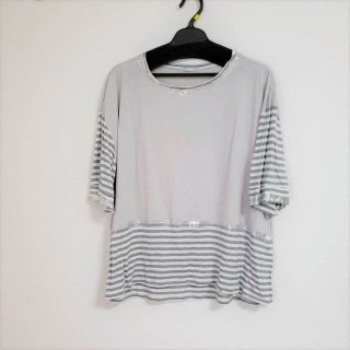 センソユニコ(Sensounico)のUSEDセンソユニコDw2Rシルバー箔プリントがキラリと美しいＴシャツカットソー(カットソー(半袖/袖なし))