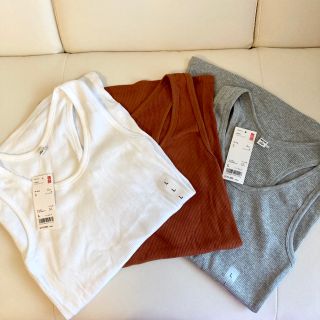 ユニクロ(UNIQLO)の★新品★UNIQLOリブタンクトップ3色セット(タンクトップ)