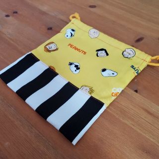 スヌーピー(SNOOPY)のハンドメイド　ナフキン袋　コップ袋　給食袋　巾着　スヌーピー　男の子　女の子(その他)